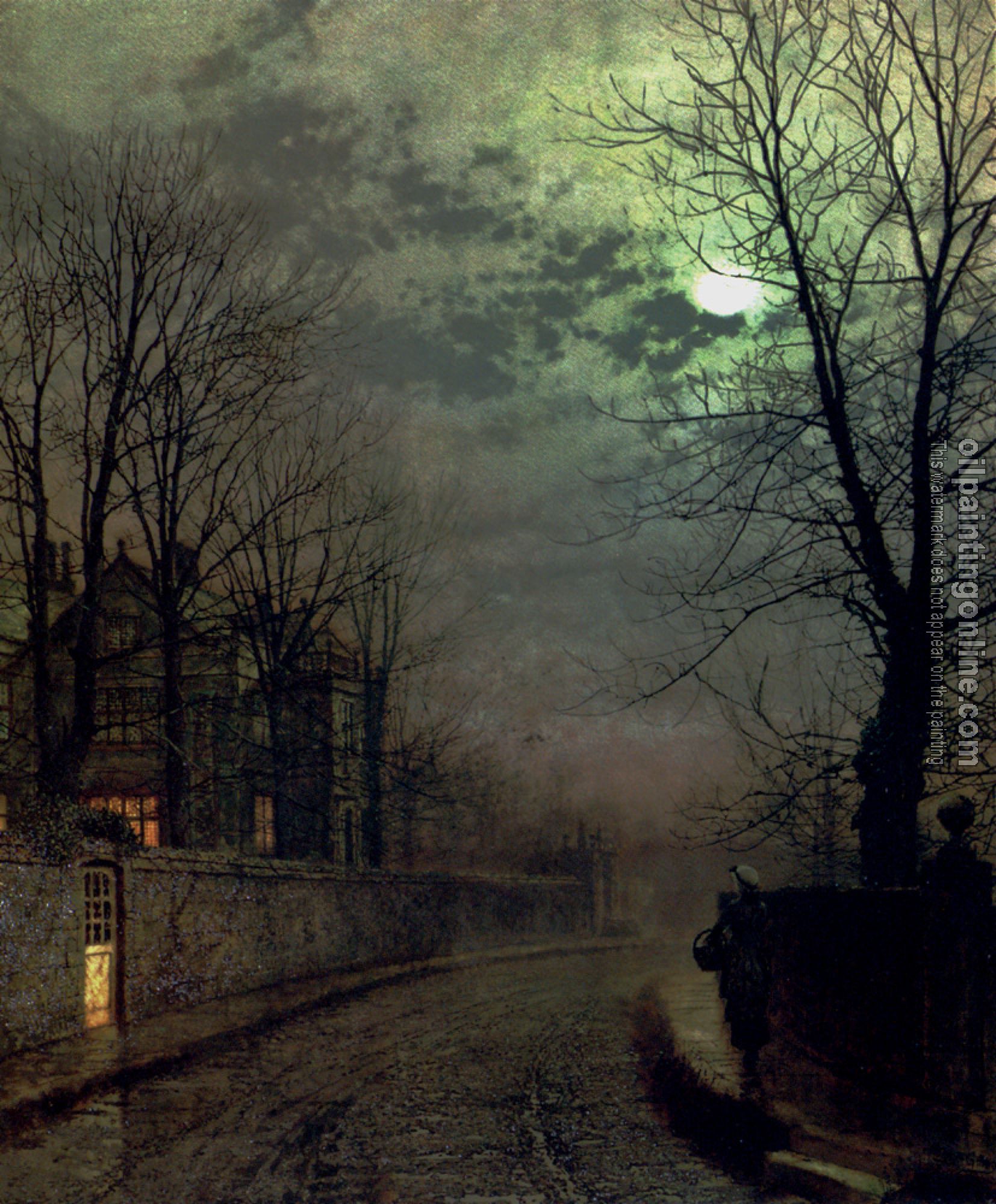 Grimshaw, John Atkinson - A Lane In Headingley Leeds